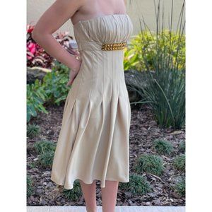 New Camille La Vie Dress Gold Strapless Prom Cocktail Party Special Occasion 4